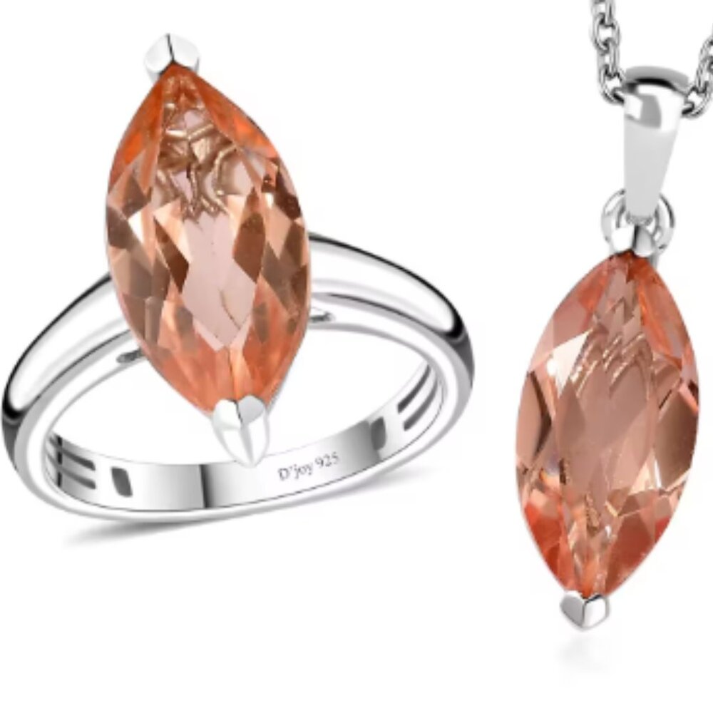 Morganique Quartz (Triplet) Solitaire Ring and Pendant/Necklace